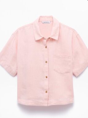 Athleta Retreat Linen short sleeve shirt